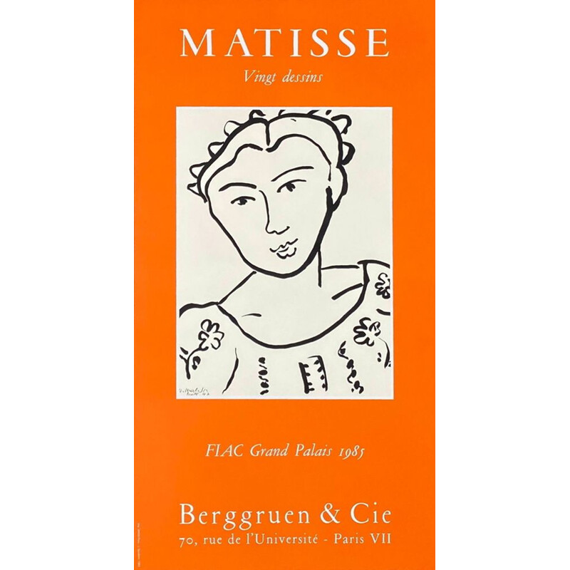 Poster d'epoca "Galerie Berggruen" di Henri Matisse, 1985