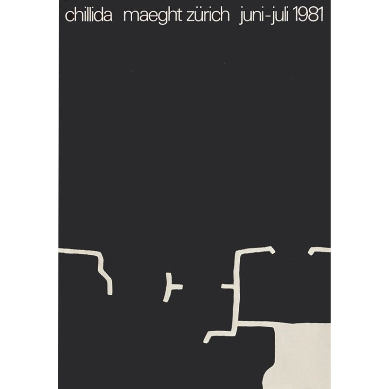 Cartel vintage "Maeght Zurich" de Eduardo Chillida, 1981