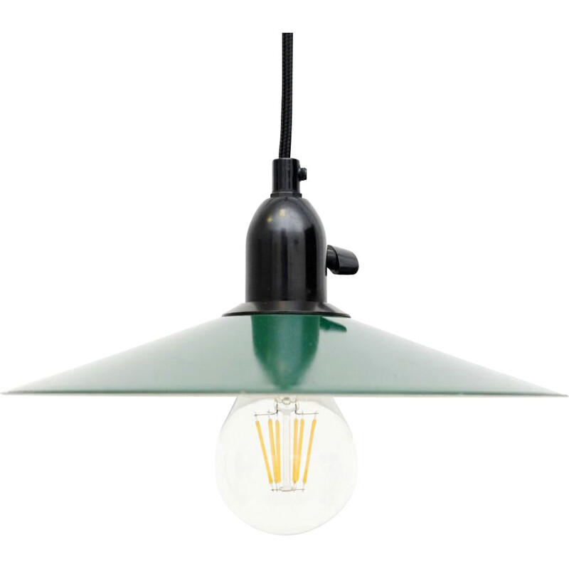 Vintage green pendant lamp, Denmark 1950s