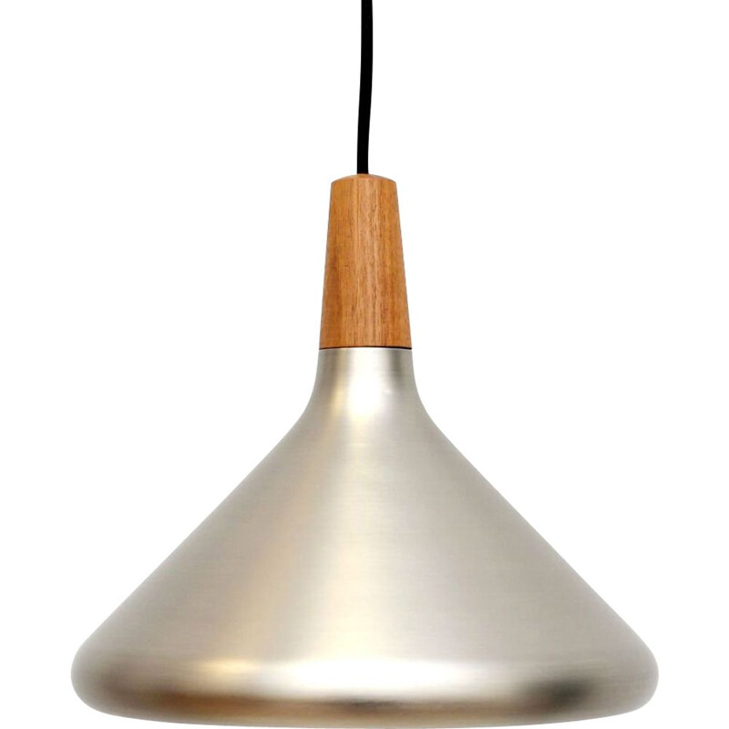 Vintage zilveren hanglamp, Denemarken 1980