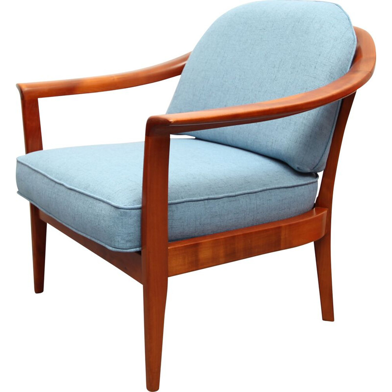 Vintage cherry wood armchair by Wilhelm Knoll, Germany 1960