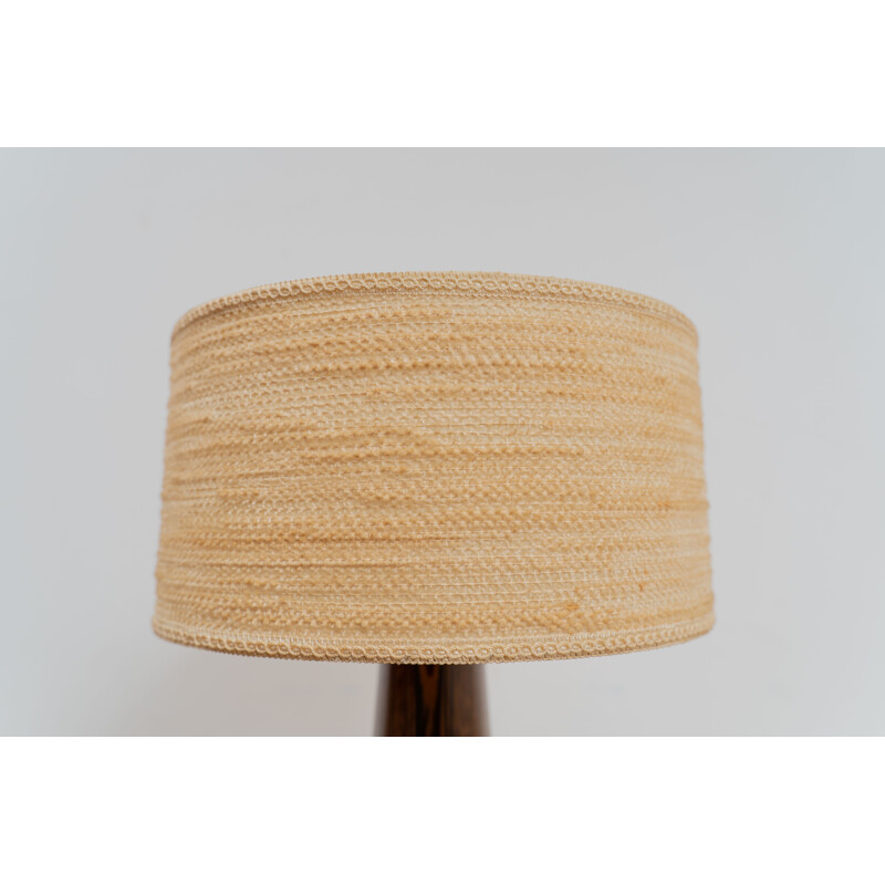 Lampe de bureau vintage en tissu et bois