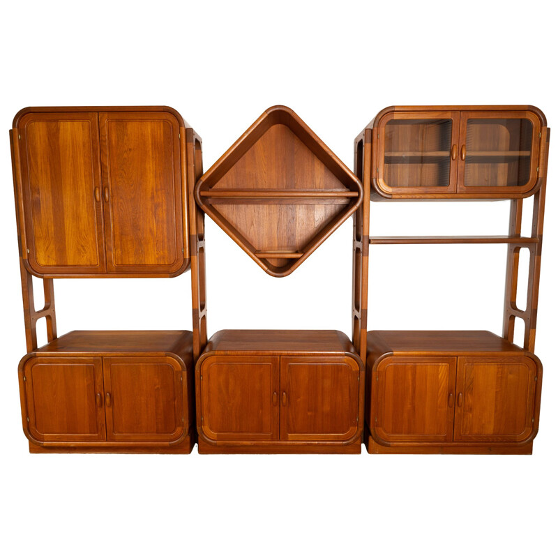Vintage three-piece wood shelf by Dyrlund
