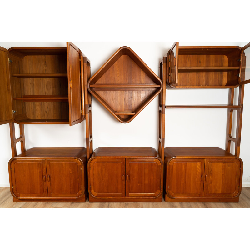 Vintage three-piece wood shelf by Dyrlund