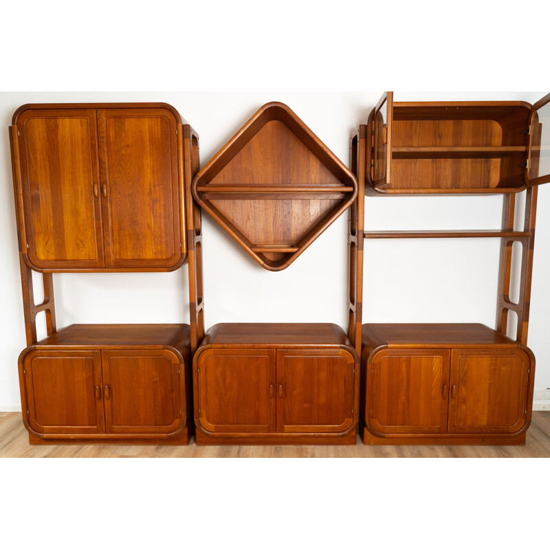 Vintage three-piece wood shelf by Dyrlund