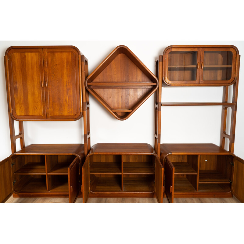 Vintage three-piece wood shelf by Dyrlund