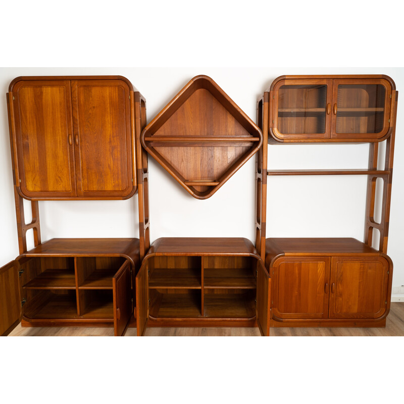 Vintage three-piece wood shelf by Dyrlund