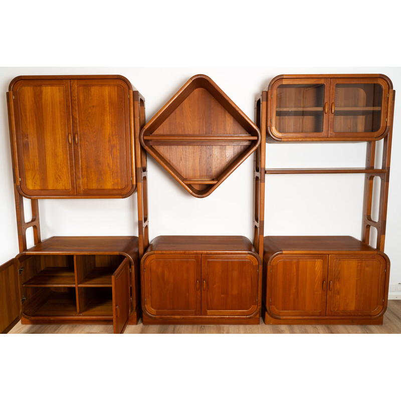 Vintage three-piece wood shelf by Dyrlund