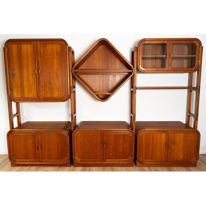 Vintage three-piece wood shelf by Dyrlund