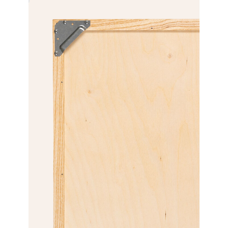 Óleo sobre placa vintage con marco de madera de fresno "Winterwald".