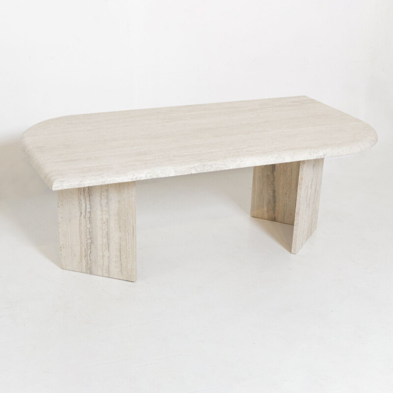 Vintage travertine coffee table, Italy 1970