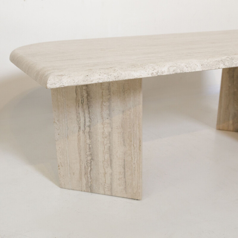 Vintage travertine coffee table, Italy 1970