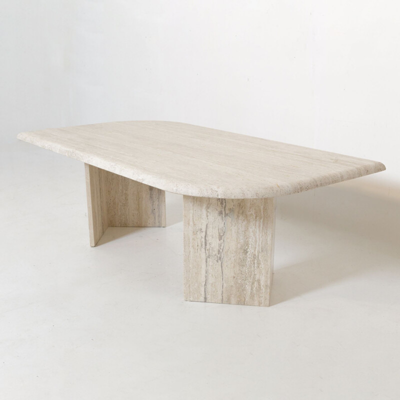 Vintage travertine coffee table, Italy 1970