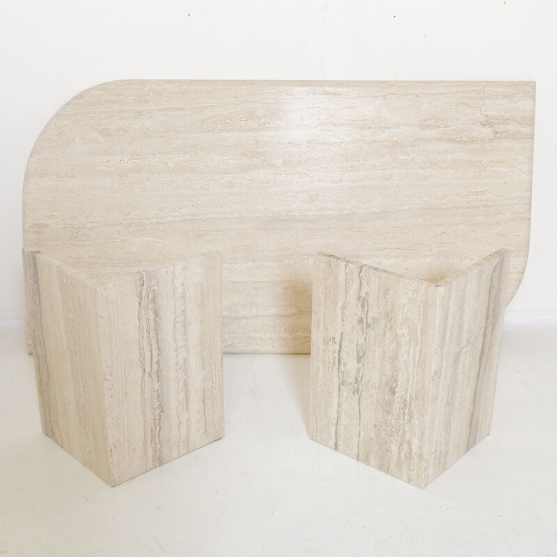 Vintage travertine coffee table, Italy 1970