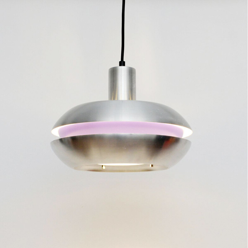 Vintage pendant lamp in silver, Denmark 1970s