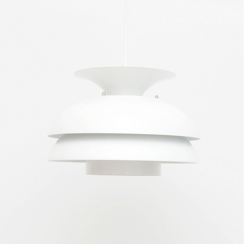 Vintage white pendant lamp, Denmark 1970s