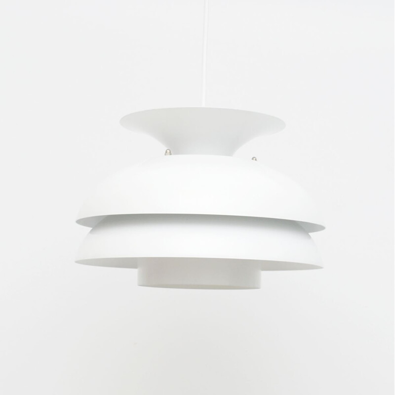 Vintage white pendant lamp, Denmark 1970s