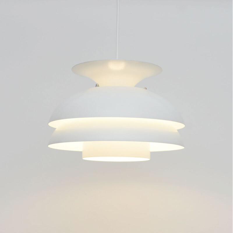 Vintage white pendant lamp, Denmark 1970s