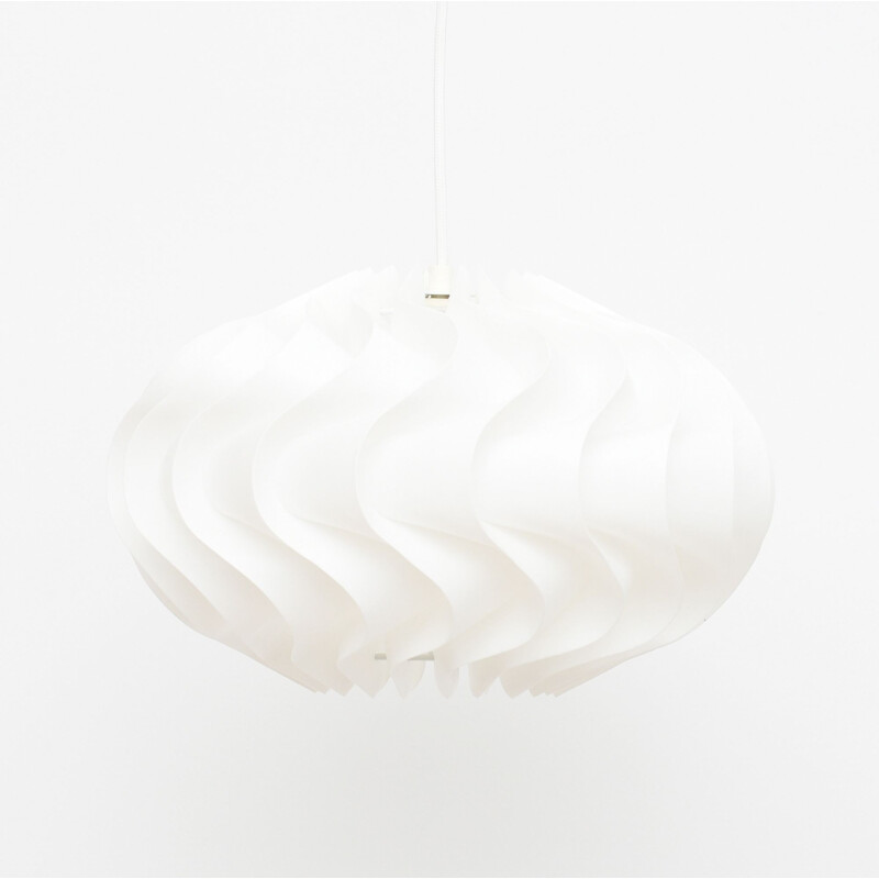 Mid-century white pendant lamp, Denmark 1970s