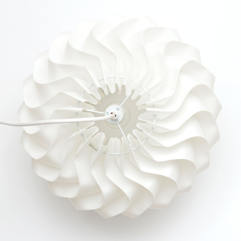 Mid-century white pendant lamp, Denmark 1970s