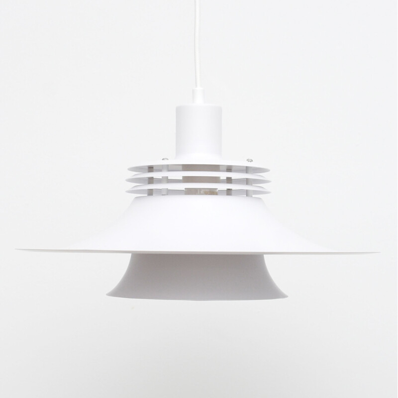 Danish vintage white pendant lamp, 1970s