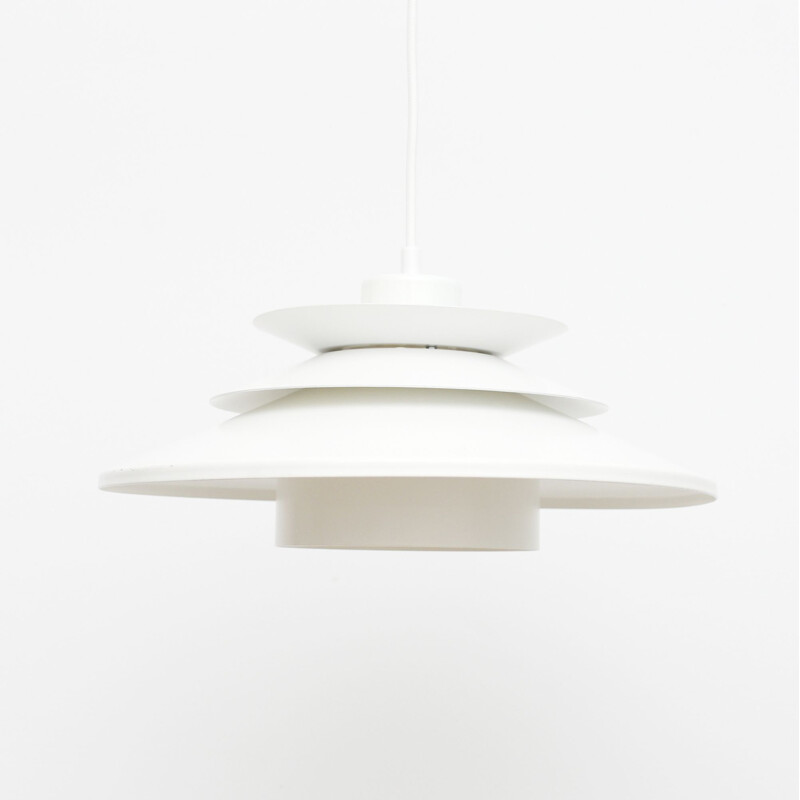 Mid-century white pendant lamp, Denmark 1970s