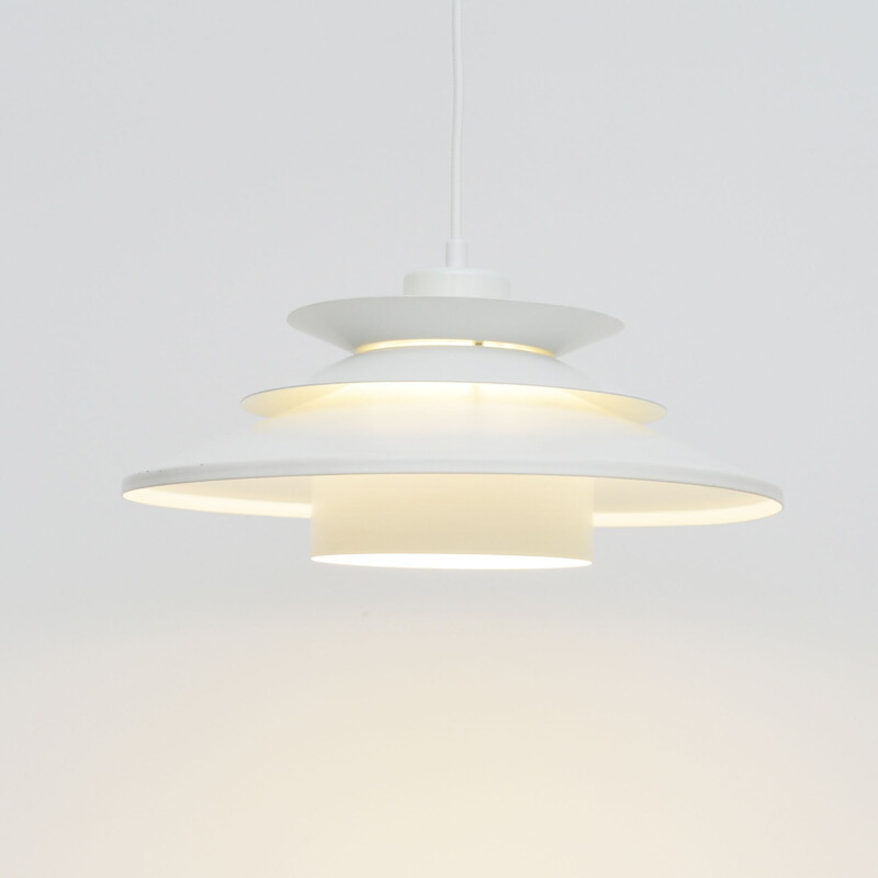 Mid-century white pendant lamp, Denmark 1970s