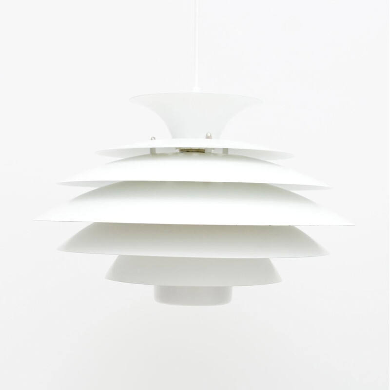 Vintage Form Light white pendant lamp, Denmark 1970s