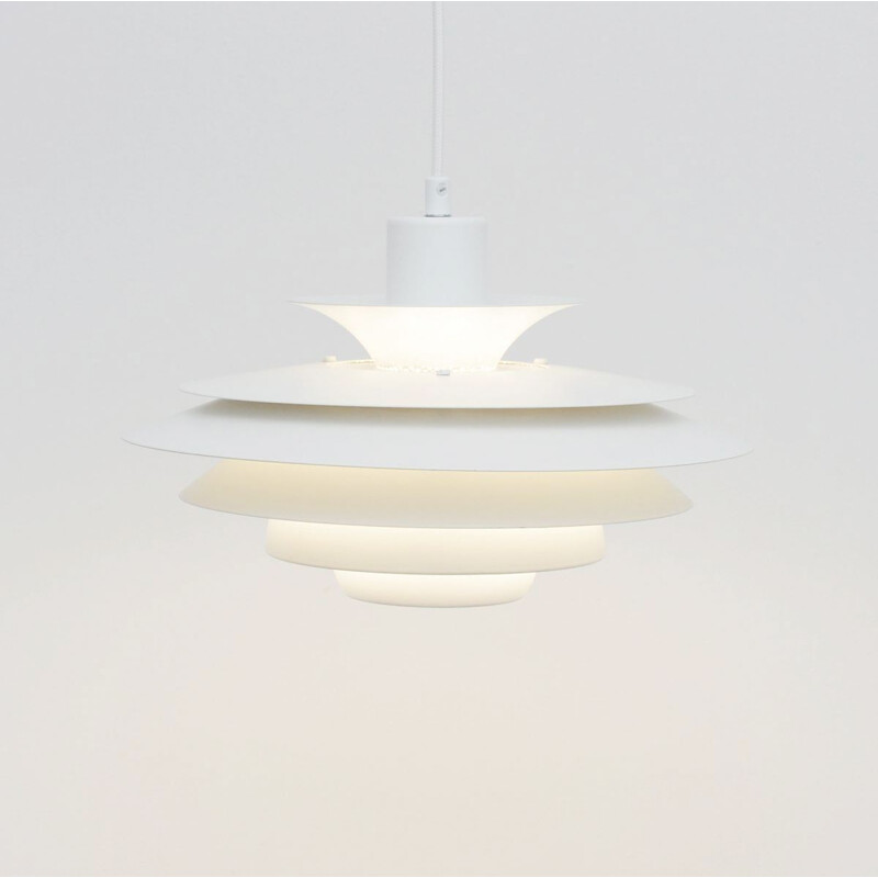 Vintage Jeka white pendant lamp, Denmark 1970s