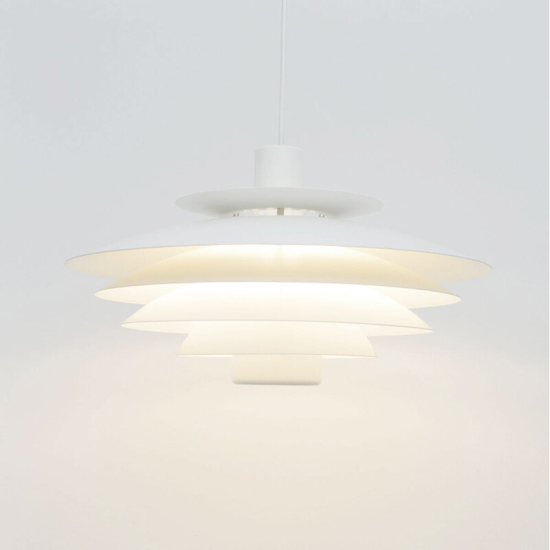 Vintage Form Light white pendant lamp, Denmark 1970s