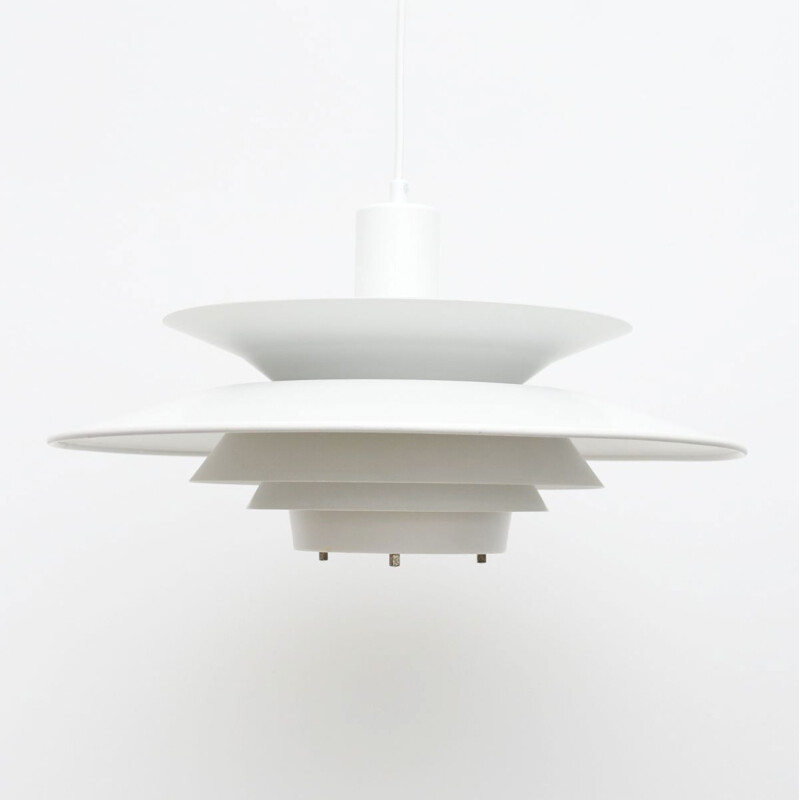 Vintage white pendant lamp, Denmark 1970s