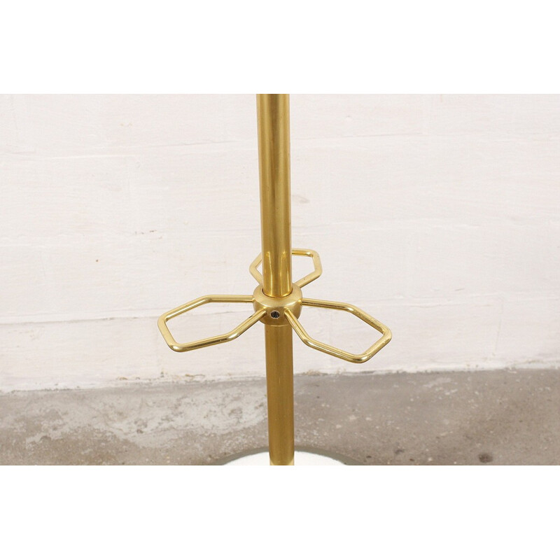 Brass and metal hotel coat rack with 8 hooks - 1960s