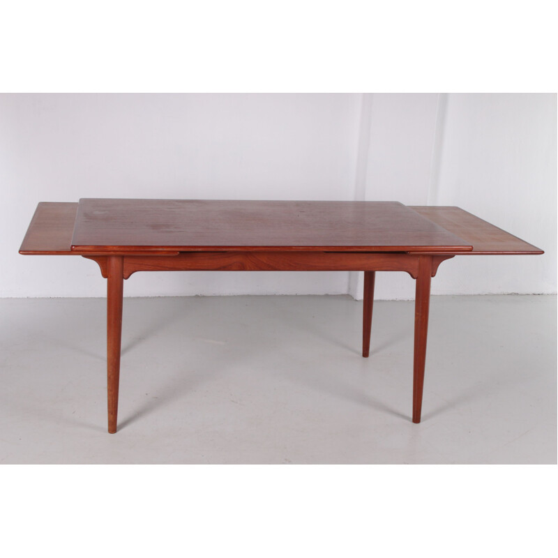 Vintage extendable dining table in teak by Gunni Omann Jr. for Omann Jun Mobelfabrik, 1960s