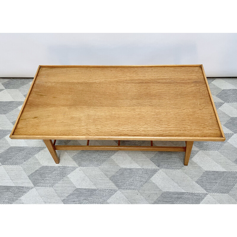 Table basse vintage avec étagère, 1960-1970