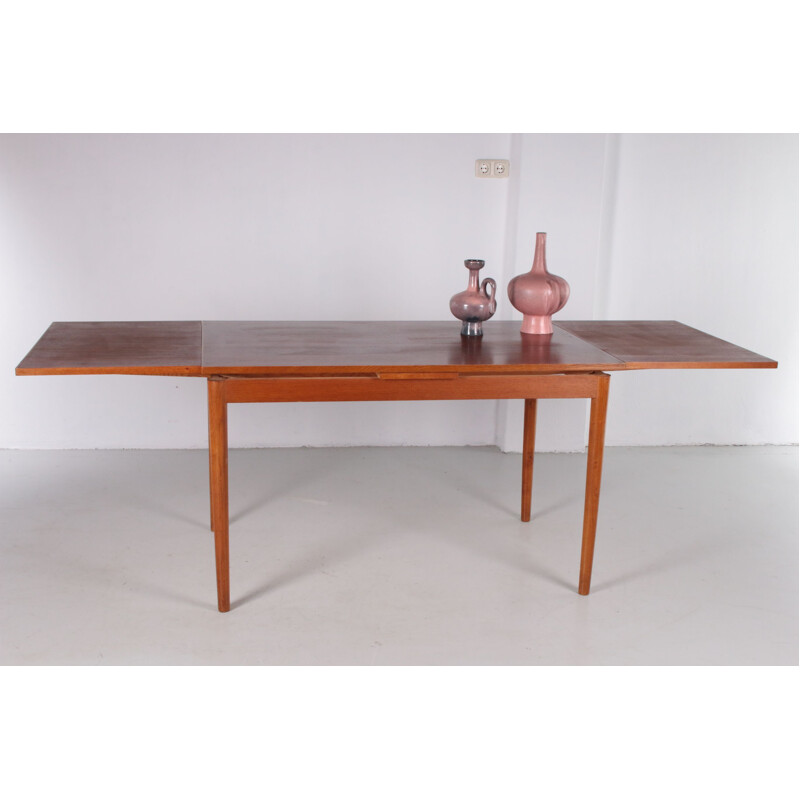 Vintage Danish teak dining table with pull-out top, 1960