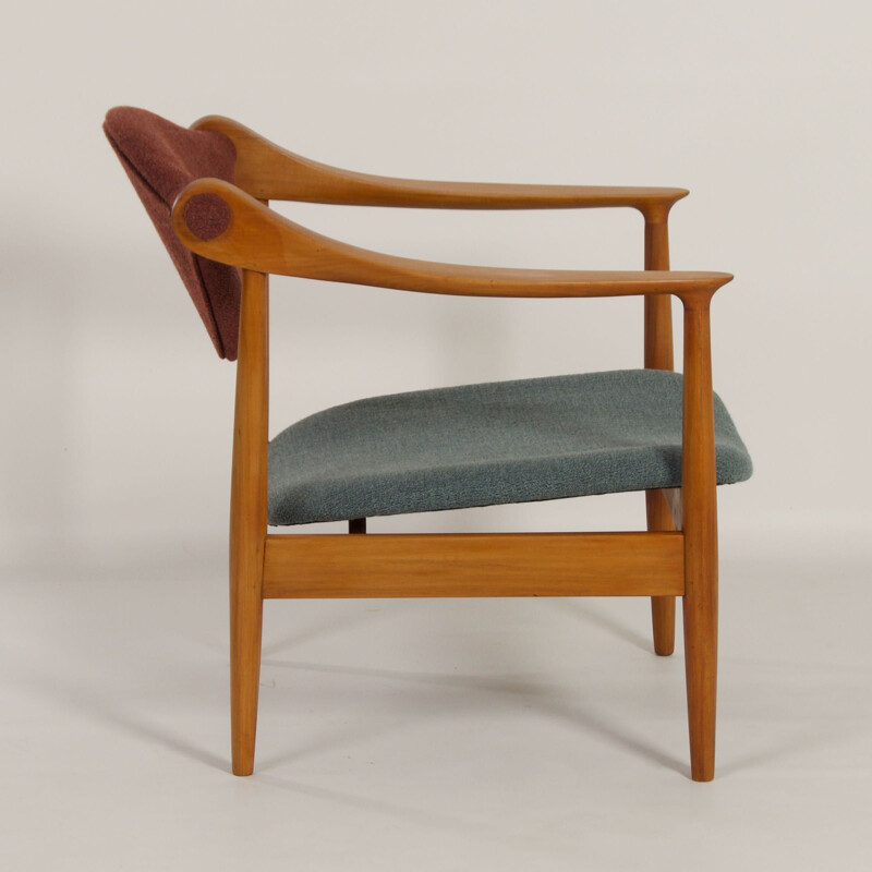 Danish vintage armchair made of pear wood, 1960s
