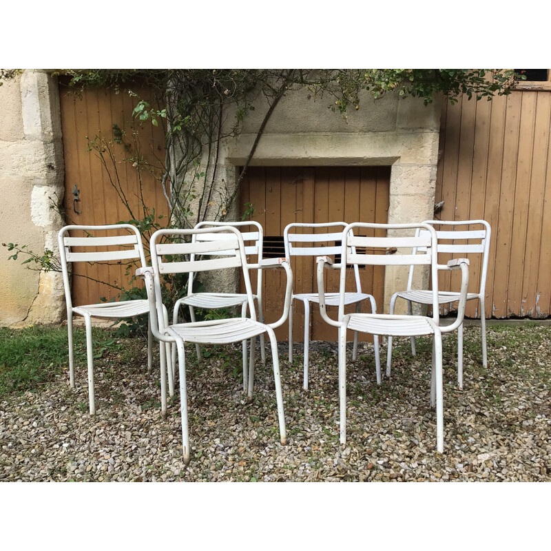 Ensemble de 5 chaises de jardin vintage Tolix, 1950
