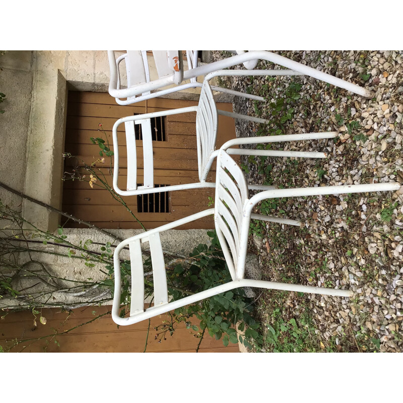 Set of 5 vintage Tolix garden chairs, 1950