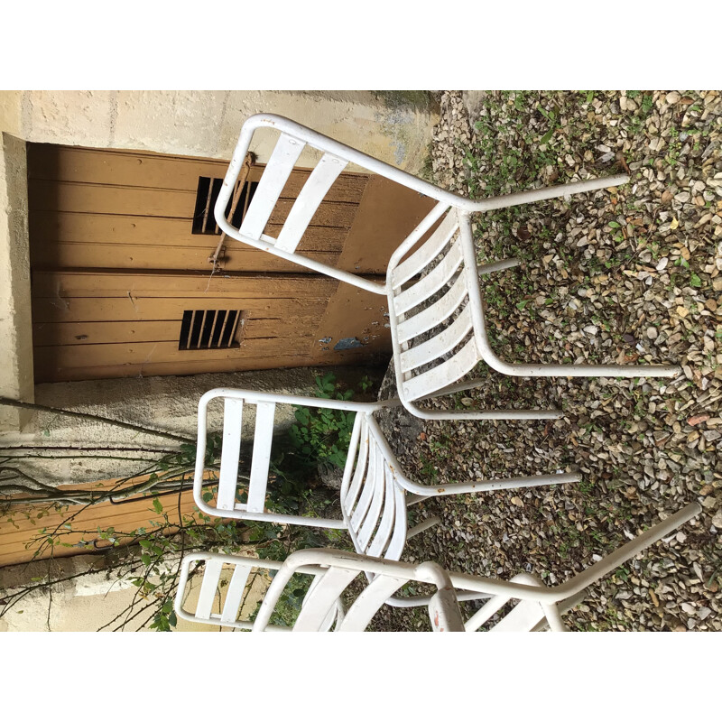 Set of 5 vintage Tolix garden chairs, 1950