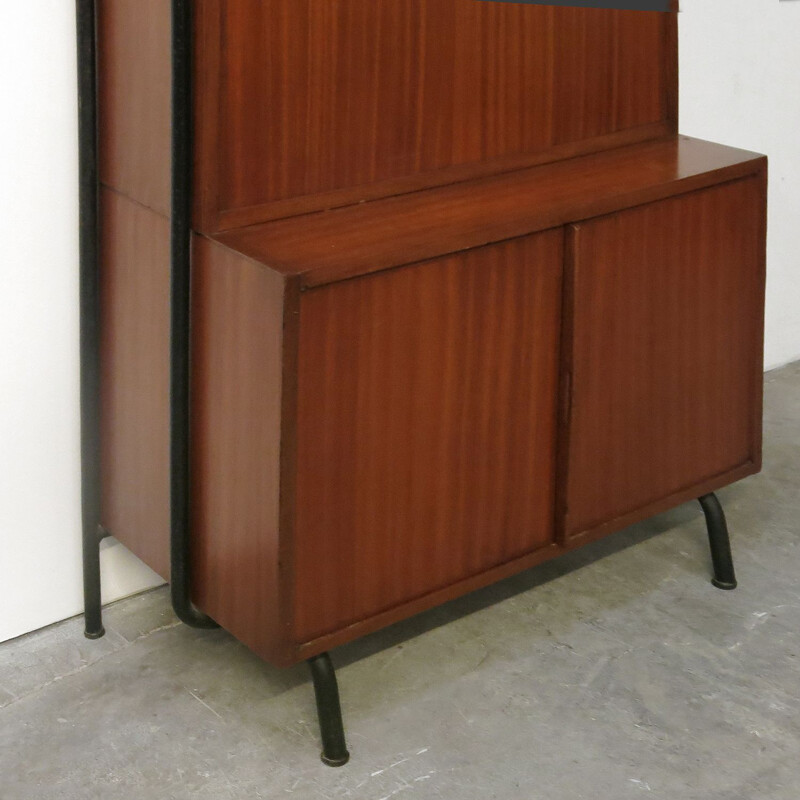 Vintage mahogany secretary by Robert Charroy for Mobilor, 1950