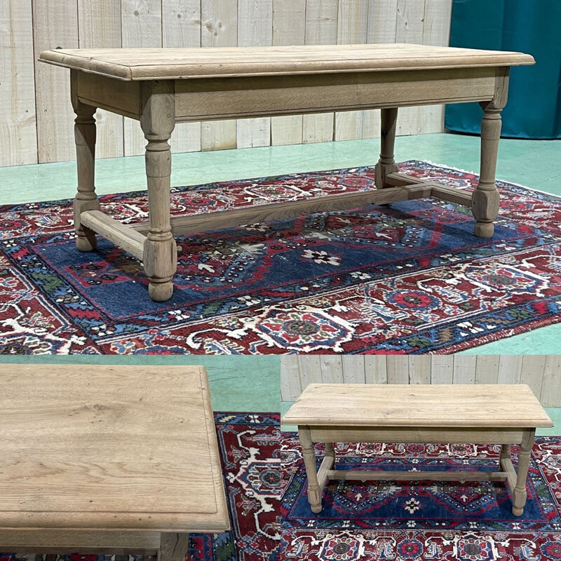 Vintage coffee table in raw oakwood, 1930