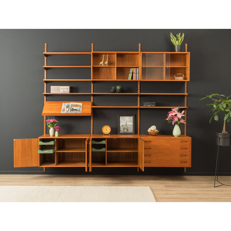 Vintage teak wall unit by Kai Kristiansen for Fm Møbler, Denmark 1960s