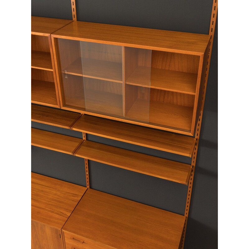 Vintage teak wall unit by Kai Kristiansen for Fm Møbler, Denmark 1960s