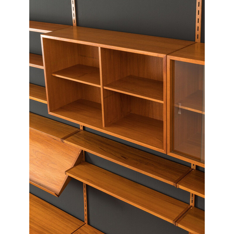 Vintage teak wall unit by Kai Kristiansen for Fm Møbler, Denmark 1960s