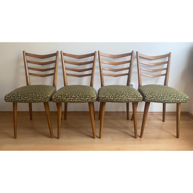 Ensemble de 4 chaises vintage Ton, 1960