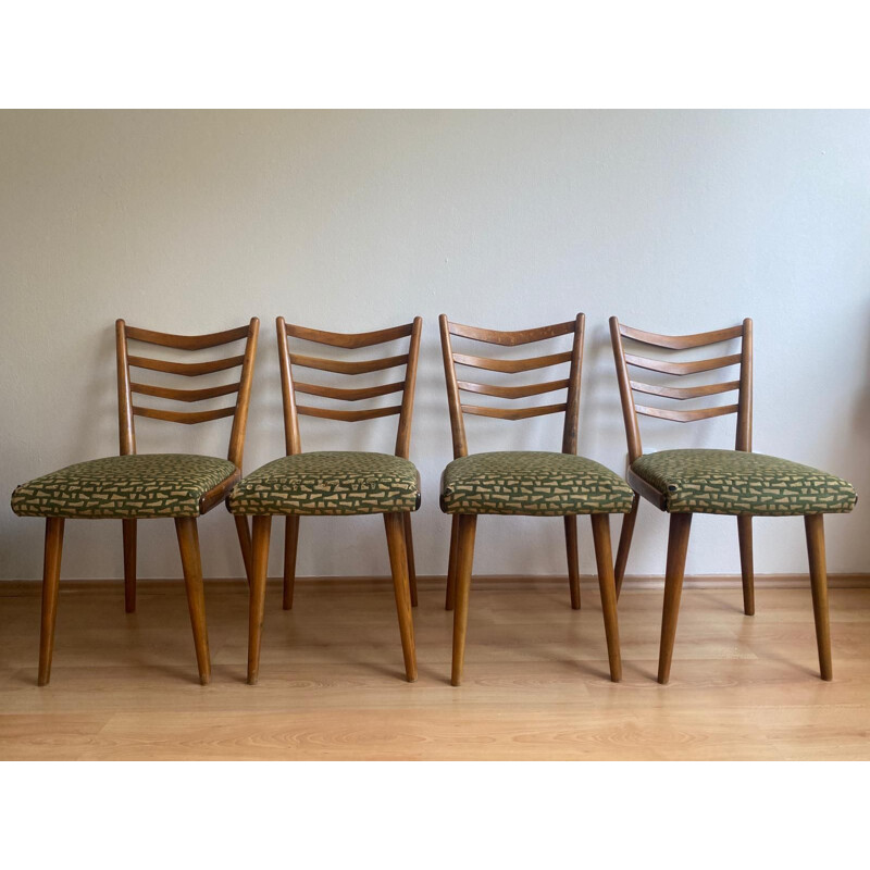 Ensemble de 4 chaises vintage Ton, 1960
