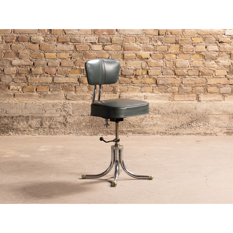Metal and leatherette industrial chair