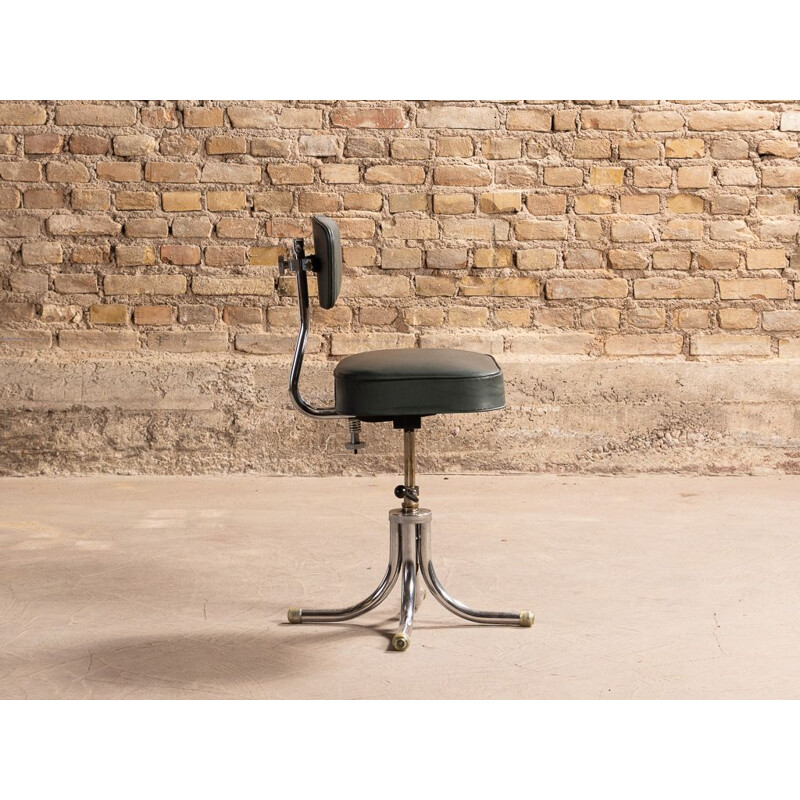 Metal and leatherette industrial chair