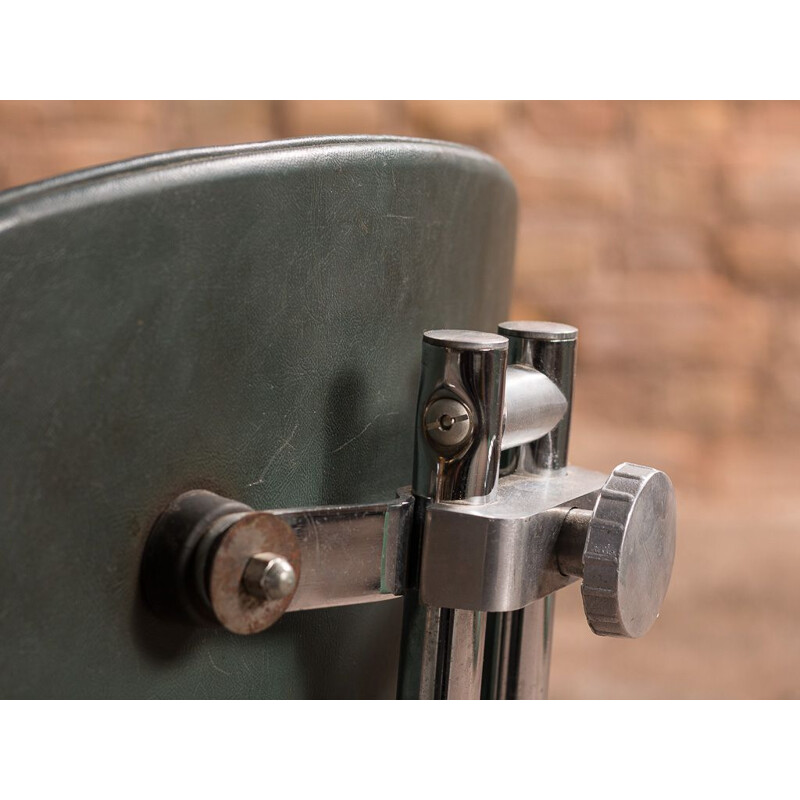 Metal and leatherette industrial chair