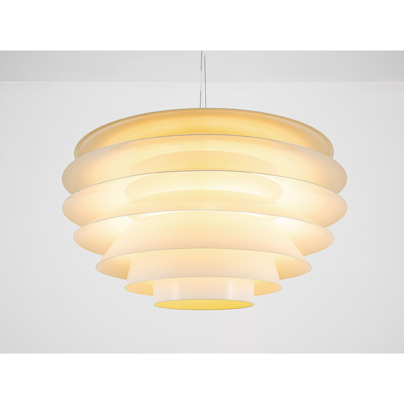 Vintage XL white Verona pendant lamp by Svend Middelboe for Nordisk Solar